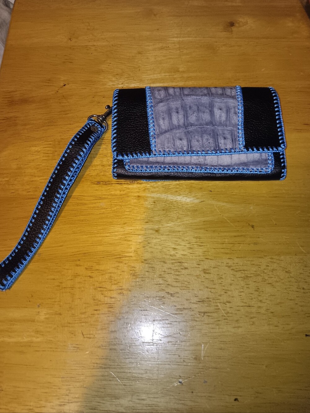 Unbranded Embossed Croc Leather Wristler